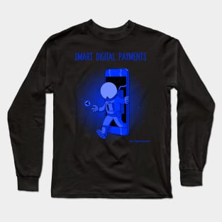 Smart Digital Payments Astronaut Cell Phone Long Sleeve T-Shirt